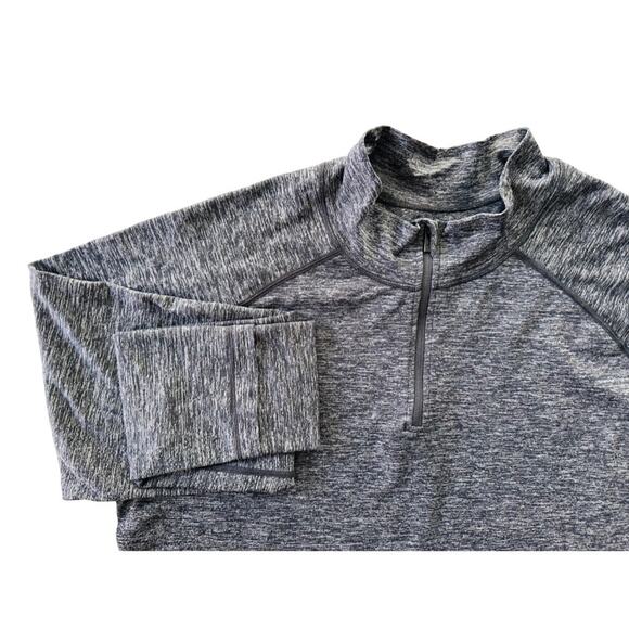 Fabletics Mens Training Day Quarter Zip Grey Black Pullover Size XXL Long Sleeve - Picture 2 of 6